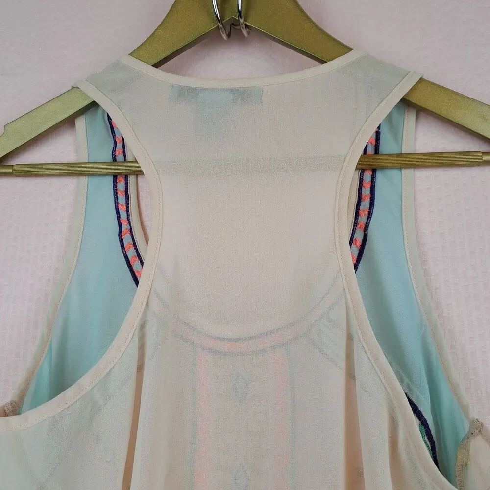 Flying Tomato Women Tank Top Sleeveless Blouse Embroidered Size S